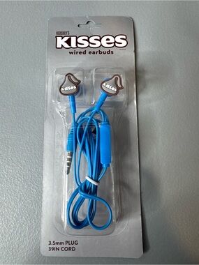 Hershey's KISSES chocolate shaped Blue Wired Earbuds novelty chocolate lovers